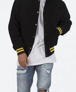 Mnml Outerwear Corduroy Collar Jacket - Black/Yellow