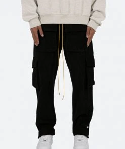 Mnml Bottoms Corduroy Snap II Cargo Pants - Black