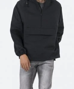 Mnml Cotton Half Zip Jacket - Black