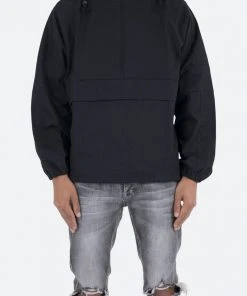 Mnml Cotton Half Zip Jacket - Black