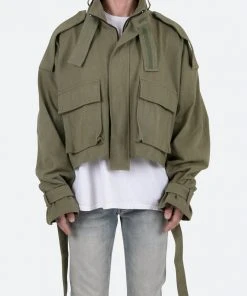 Mnml Outerwear Cropped M65 Jacket - Olive