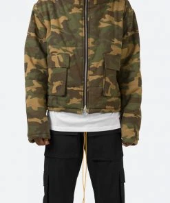 Mnml Outerwear Cropped Puffer Jacket - Camo