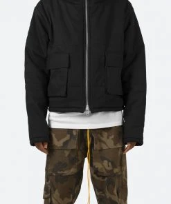 Mnml Cropped Puffer Jacket - Vintage Black