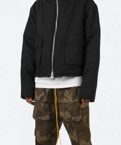 Mnml Cropped Puffer Jacket - Vintage Black