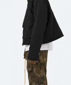 Mnml Cropped Puffer Jacket - Vintage Black