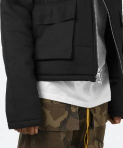 Mnml Cropped Puffer Jacket - Vintage Black