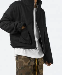 Mnml Cropped Puffer Jacket - Vintage Black