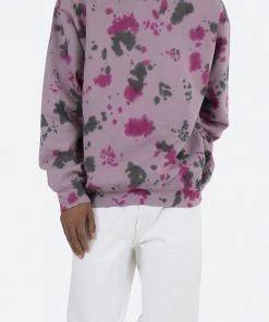 Mnml Outerwear Crystal Dyed Crewneck - Purple