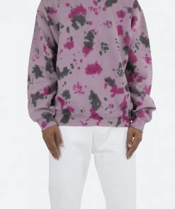 Mnml Outerwear Crystal Dyed Crewneck - Purple