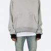 Mnml Outerwear Cut Neck Hoodie - Grey