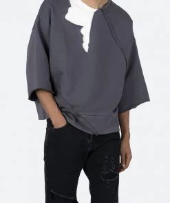 Mnml Cut Off Crewneck - Black