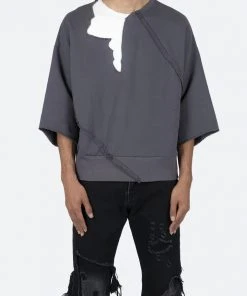 Mnml Cut Off Crewneck - Black