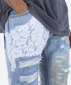 Mnml D101 Straight Denim - Blue/White