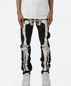 Mnml D184 Skeleton Straight Denim - Black/White
