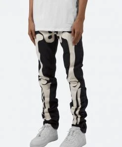 Mnml D184 Skeleton Straight Denim - Black/White