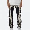 Mnml D184 Skeleton Straight Denim - Black/White
