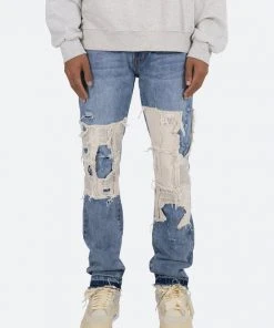 Mnml D197 Poem Straight Denim - Blue/White