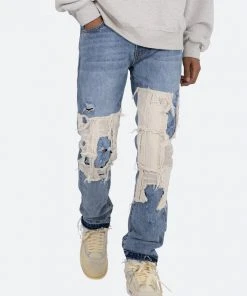 Mnml D197 Poem Straight Denim - Blue/White