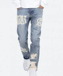 Mnml D198 War Straight Denim - Blue/White