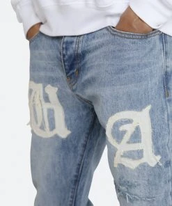 Mnml D198 War Straight Denim - Blue/White