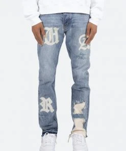 Mnml D198 War Straight Denim - Blue/White