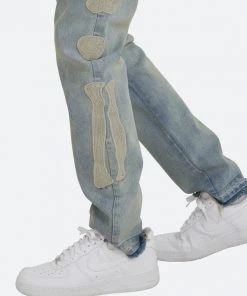 Mnml D199 Skeleton Straight Denim - Blue/White