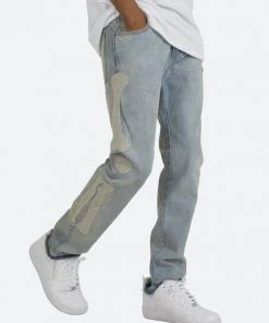 Mnml D199 Skeleton Straight Denim - Blue/White