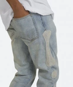 Mnml D199 Skeleton Straight Denim - Blue/White