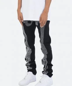 Mnml D249 Skeleton Straight Denim - Black/White