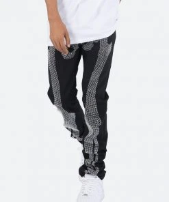 Mnml D249 Skeleton Straight Denim - Black/White