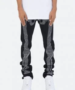 Mnml D249 Skeleton Straight Denim - Black/White