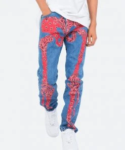 Mnml D261 Skeleton Straight Denim - Blue/Red