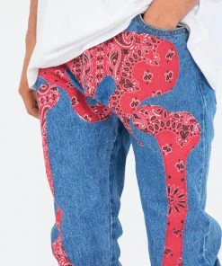 Mnml D261 Skeleton Straight Denim - Blue/Red