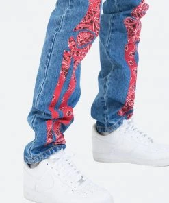 Mnml D261 Skeleton Straight Denim - Blue/Red