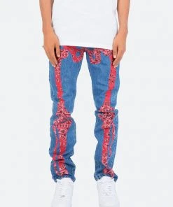 Mnml D261 Skeleton Straight Denim - Blue/Red