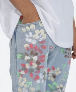 Mnml D27 Floral Straight Denim - Blue