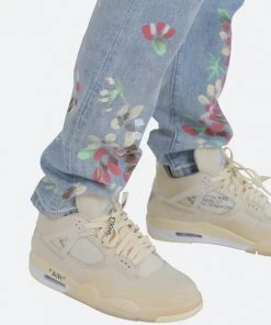 Mnml D27 Floral Straight Denim - Blue