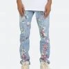Mnml D27 Floral Straight Denim - Blue