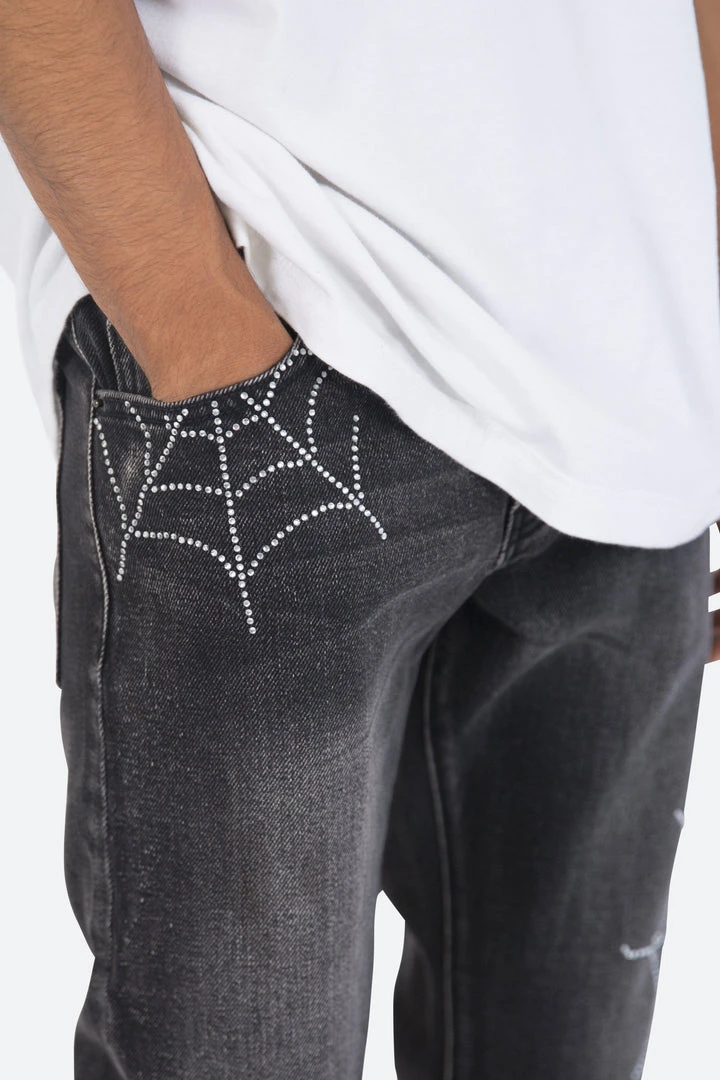 Mnml D278 Spider Straight Denim - Black | Relaxed Fit Men's Jeans 7 Mnml D278 Spider Straight Denim - Black