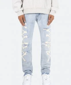 Mnml D279 Skeleton Straight Denim - Blue/White
