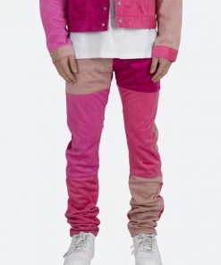 Mnml D354 Patchwork Straight Denim - Pink