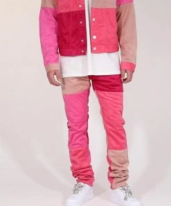 Mnml D354 Patchwork Straight Denim - Pink