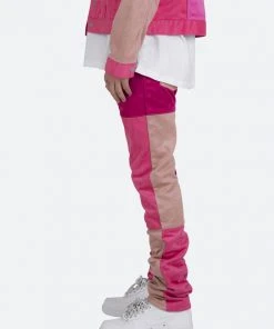 Mnml D354 Patchwork Straight Denim - Pink