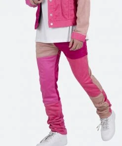 Mnml D354 Patchwork Straight Denim - Pink