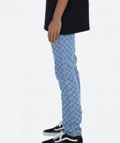 Mnml D407 Checker Straight Denim - Blue