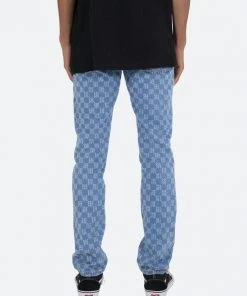 Mnml D407 Checker Straight Denim - Blue