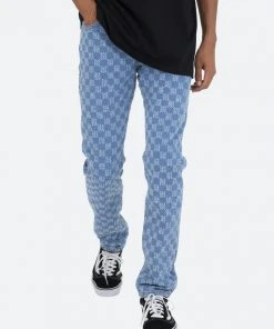 Mnml D407 Checker Straight Denim - Blue