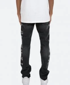 Mnml D419 Rhinestone Straight Denim - Black