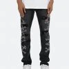 Mnml D419 Rhinestone Straight Denim - Black
