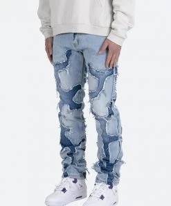 Mnml D423 Cracked Straight Denim - Blue